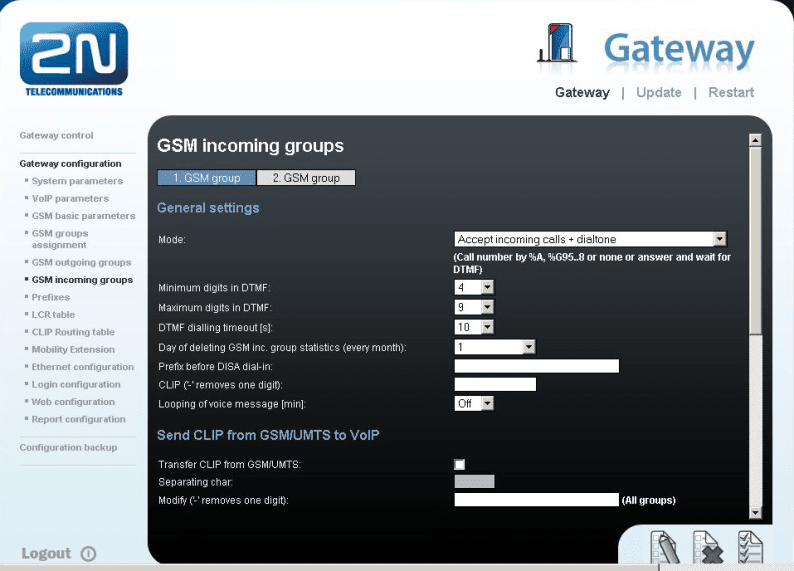 GSM incoming groups