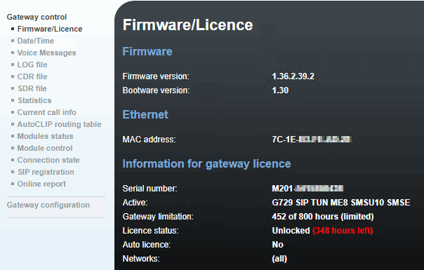 Firmware/License