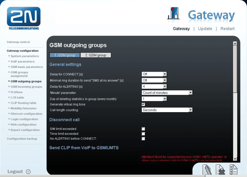 GSM outgoing groups