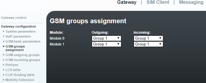 GSM groups assignment