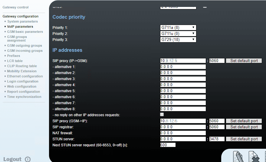 VoIP parameters - 2