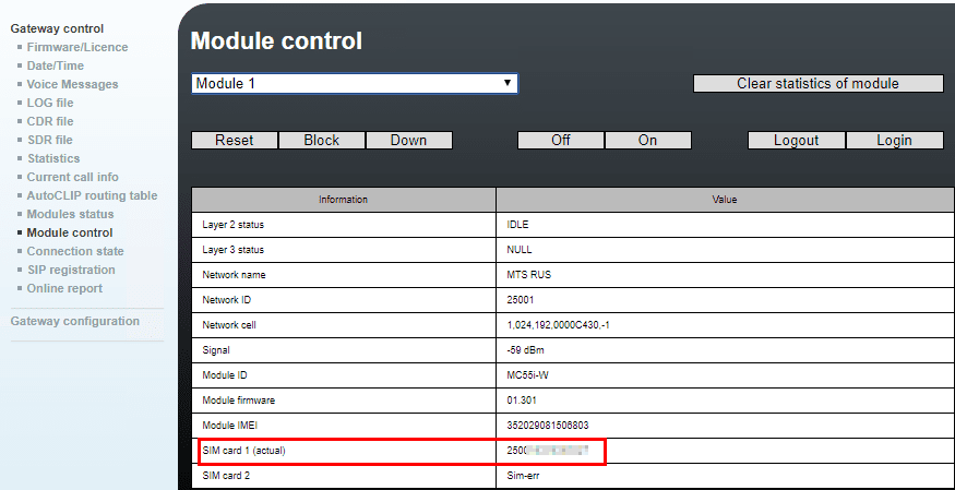 Module Control — Module 1